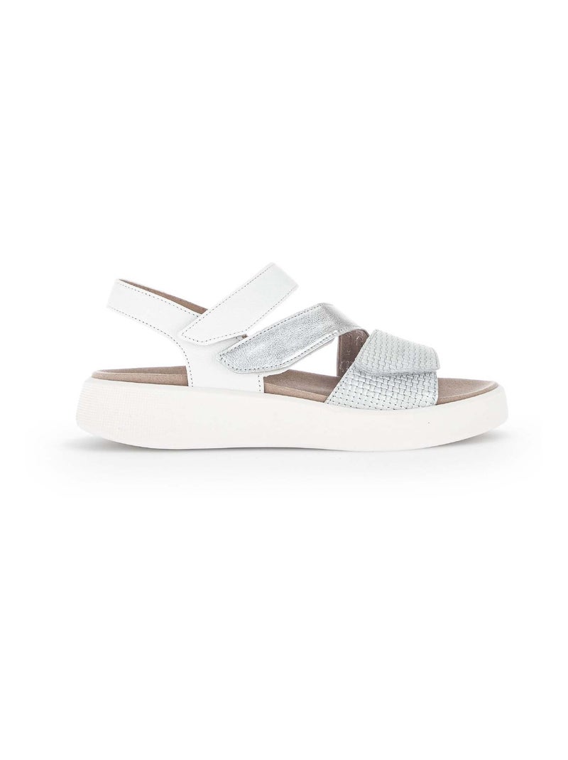 Sandales  en cuir Gabor Blanc Argenté - Kiabi