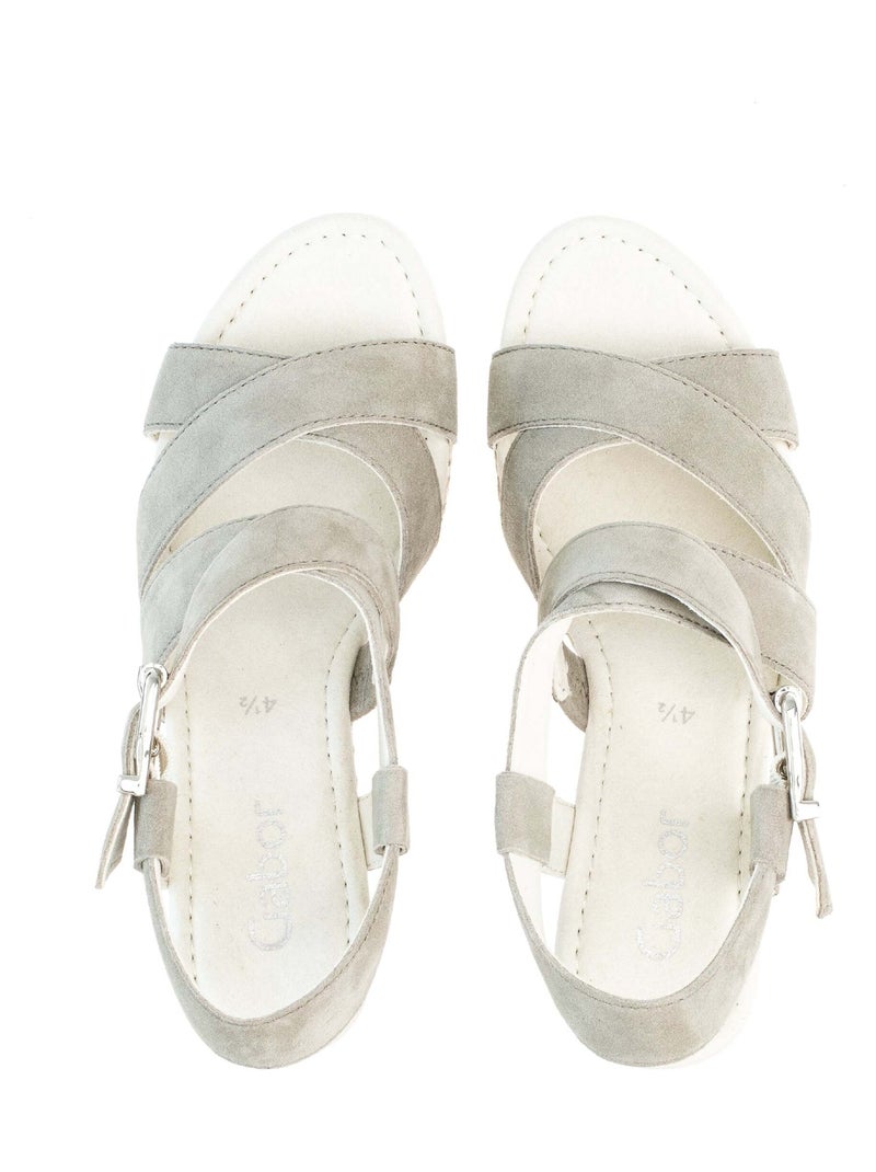 Sandales  en cuir Gabor Gris Gris - Kiabi