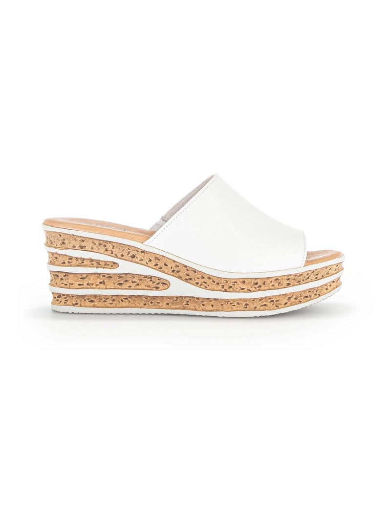 Sandales  en cuir grainé Gabor Blanc - Kiabi