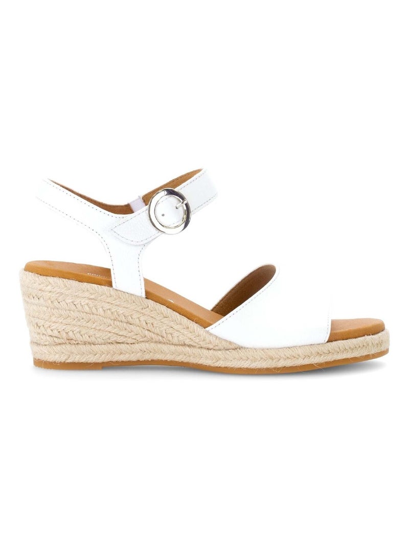 Sandales  en cuir imprimé Blanc - Kiabi