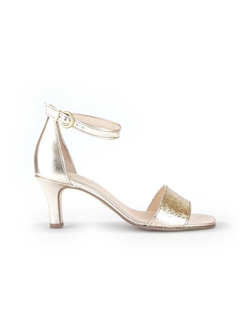 Sandales  en cuir imprimé reptile - Kiabi