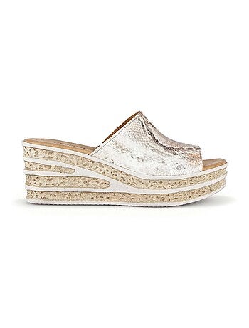 Sandales en cuir imprimé