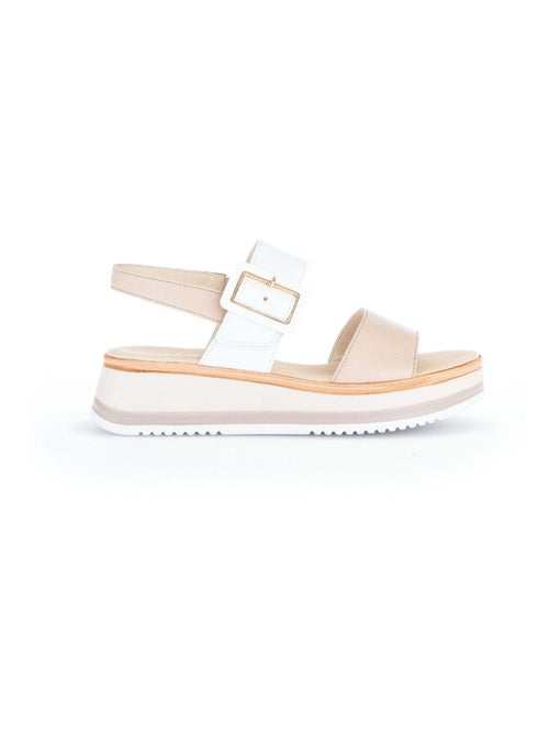 Sandales  en cuir lisse - Kiabi