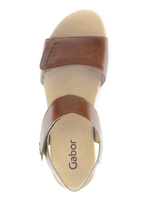 Sandales  en cuir lisse - Kiabi