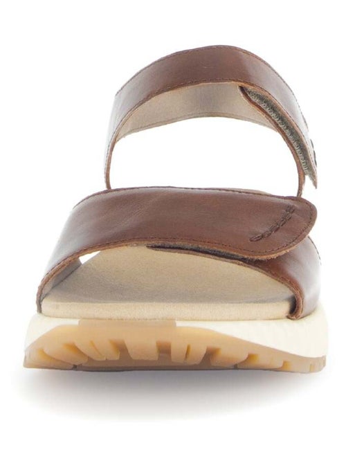 Sandales  en cuir lisse - Kiabi