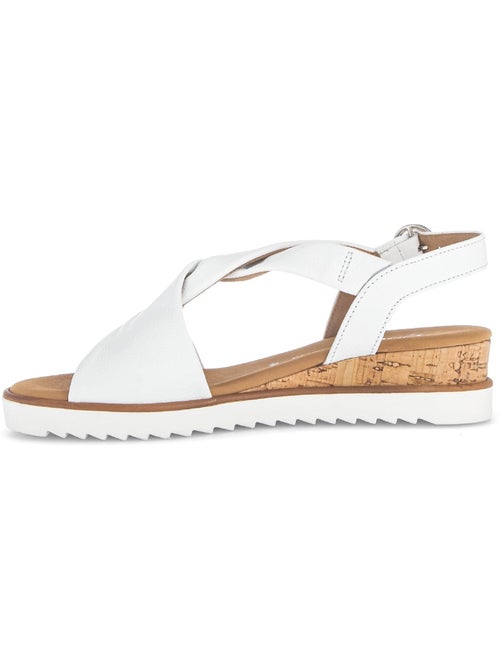 Sandales  en cuir lisse - Kiabi