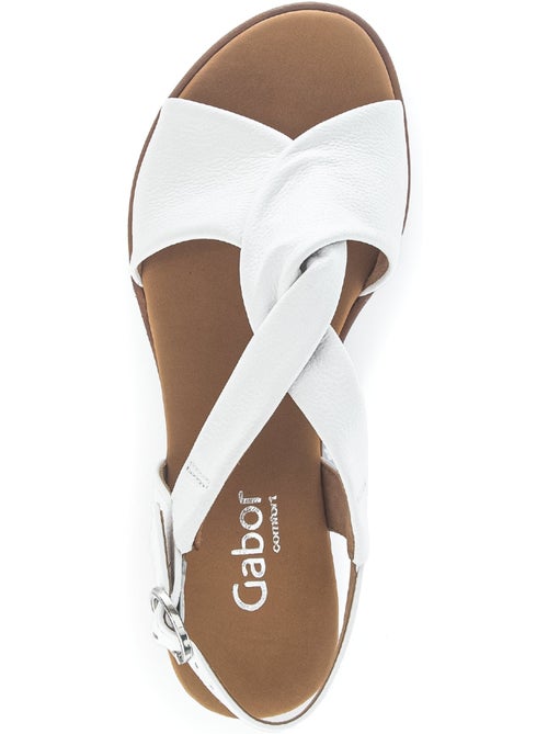 Sandales  en cuir lisse - Kiabi
