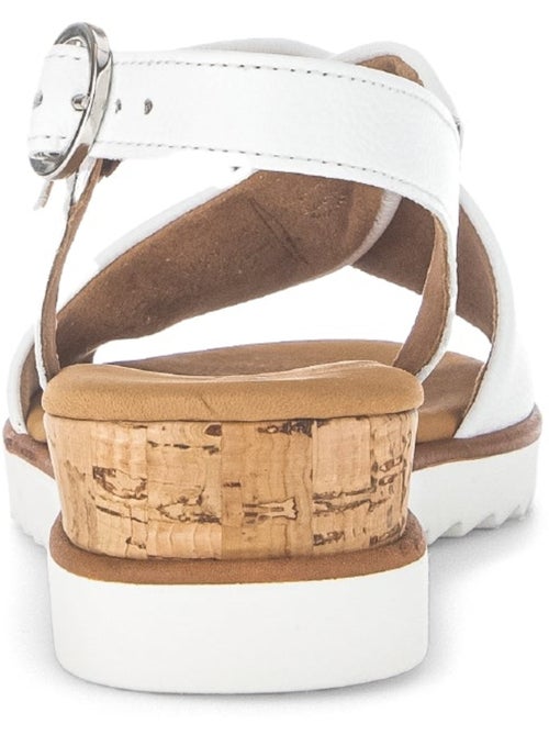 Sandales  en cuir lisse - Kiabi