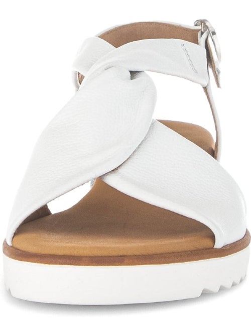 Sandales  en cuir lisse - Kiabi