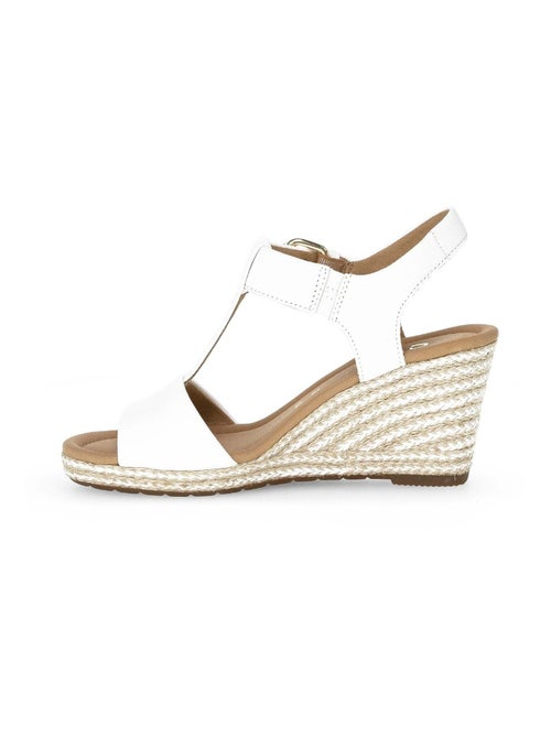 Sandales  en cuir lisse - Kiabi