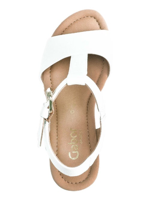 Sandales  en cuir lisse - Kiabi