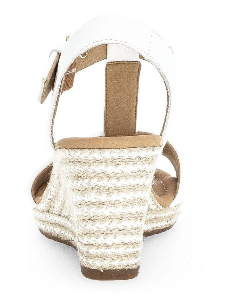 Sandales  en cuir lisse Blanc - Kiabi