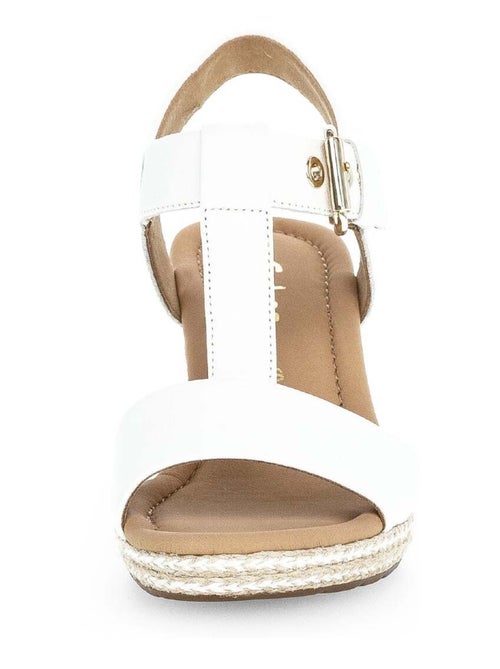 Sandales  en cuir lisse - Kiabi