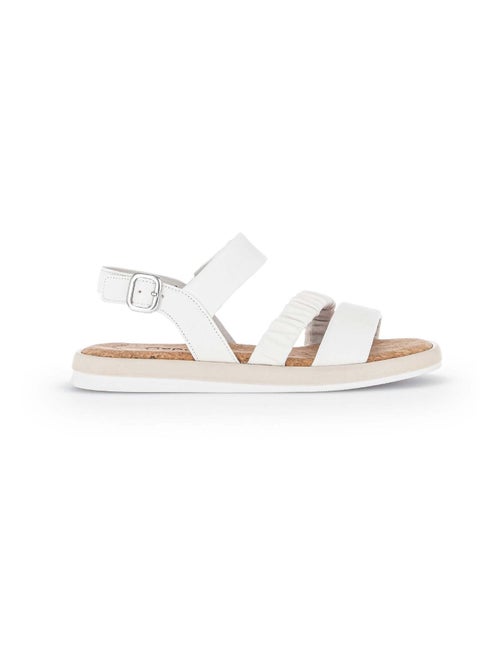 Sandales  en cuir lisse - Kiabi