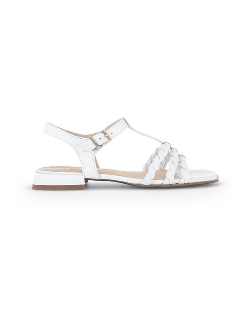 Sandales  en cuir lisse - Kiabi