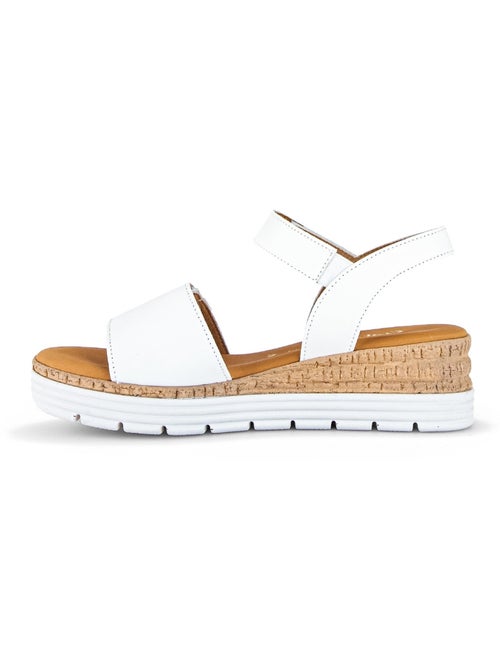 Sandales  en cuir lisse - Kiabi