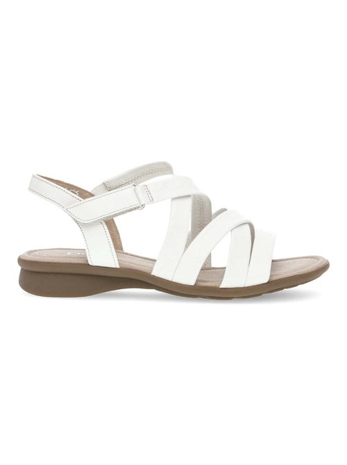 Sandales  en cuir lisse - Kiabi
