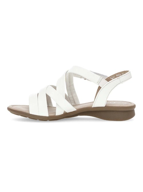 Sandales  en cuir lisse - Kiabi
