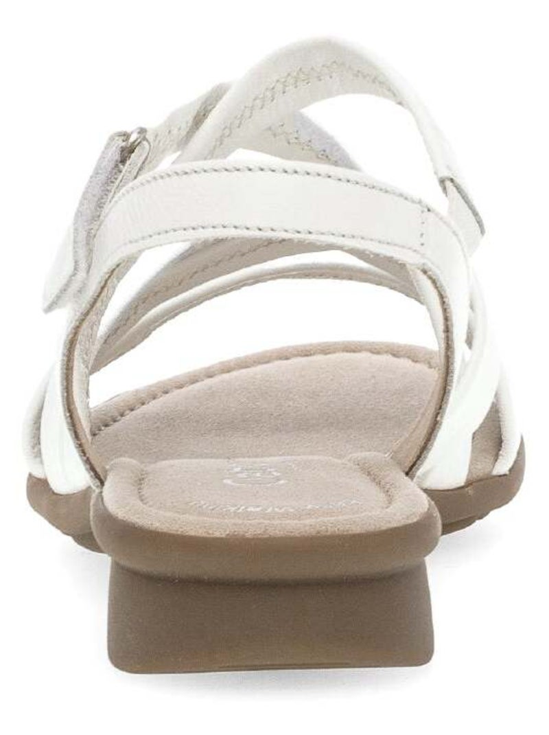 Sandales  en cuir lisse Blanc - Kiabi