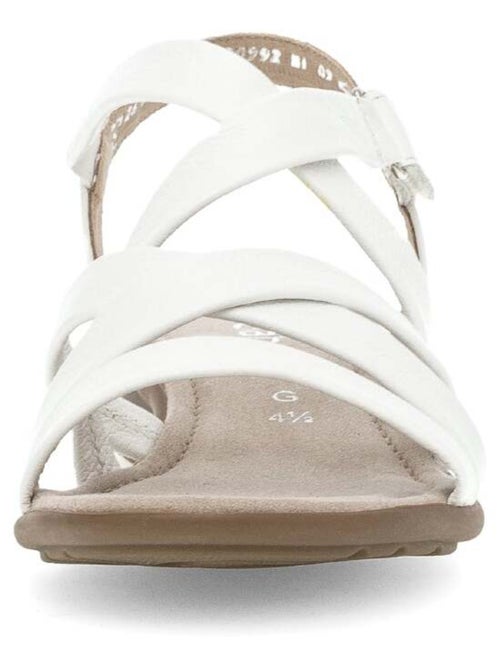 Sandales  en cuir lisse - Kiabi