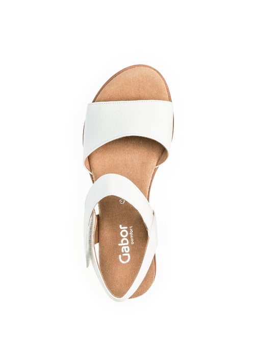 Sandales  en cuir lisse - Kiabi