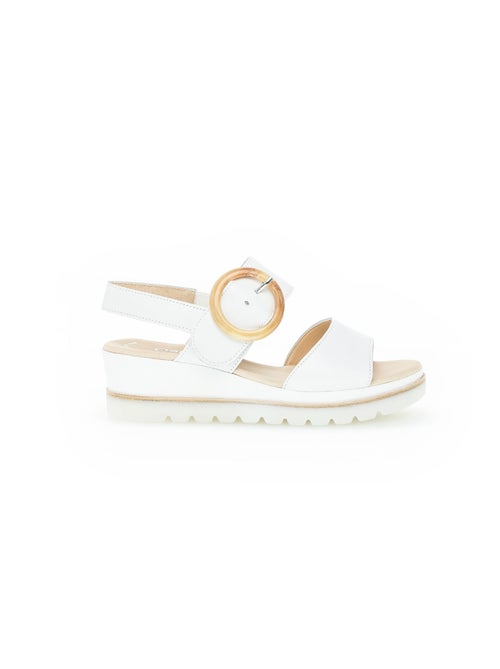 Sandales  en cuir lisse - Kiabi