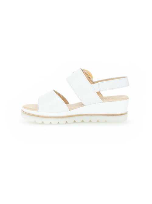 Sandales  en cuir lisse - Kiabi