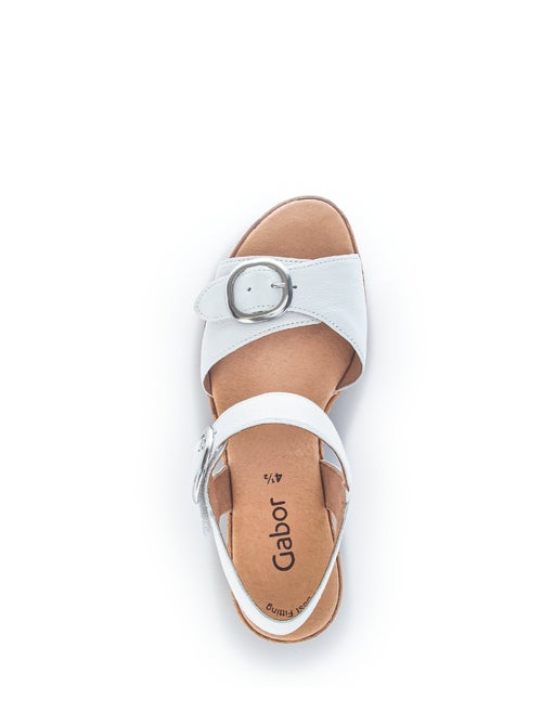 Sandales  en cuir lisse - Kiabi