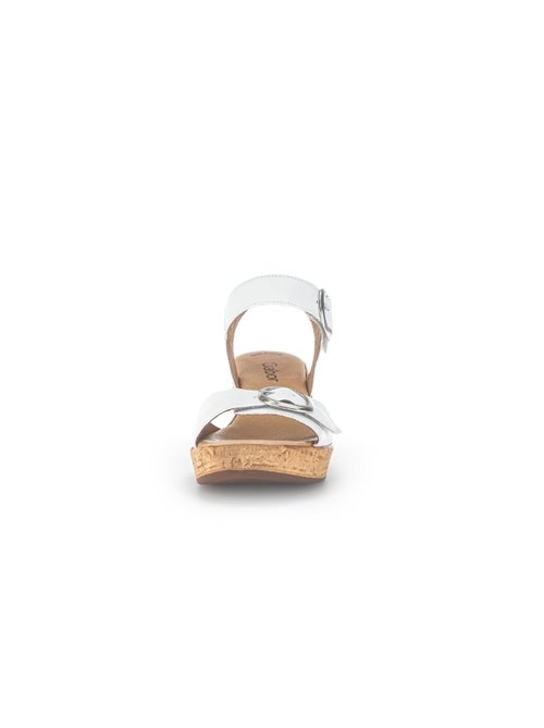 Sandales  en cuir lisse - Kiabi