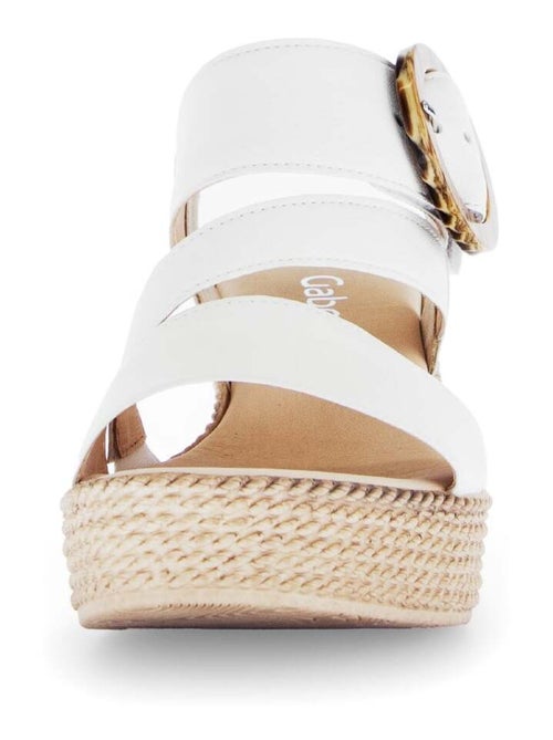 Sandales  en cuir lisse - Kiabi