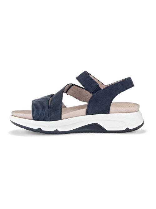 Sandales  en cuir lisse - Kiabi