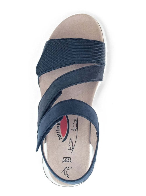 Sandales  en cuir lisse - Kiabi