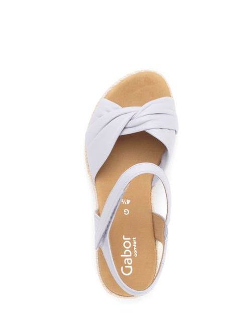 Sandales  en cuir lisse - Kiabi