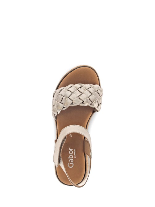 Sandales  en cuir lisse - Kiabi