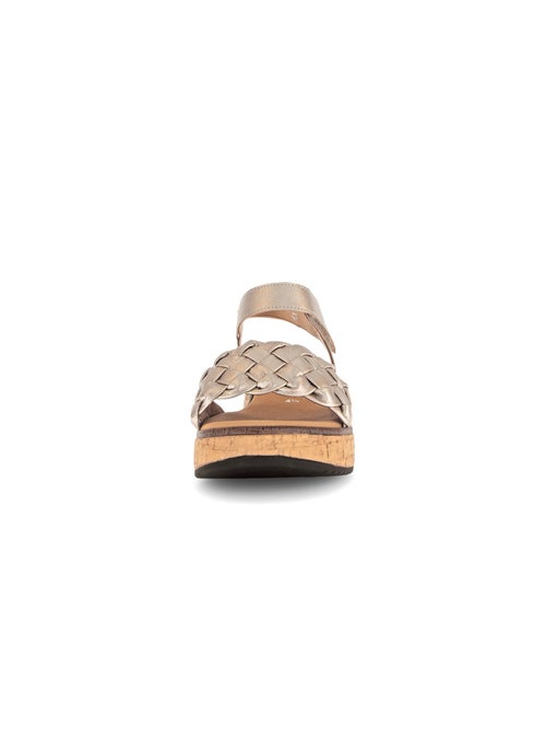 Sandales  en cuir lisse - Kiabi