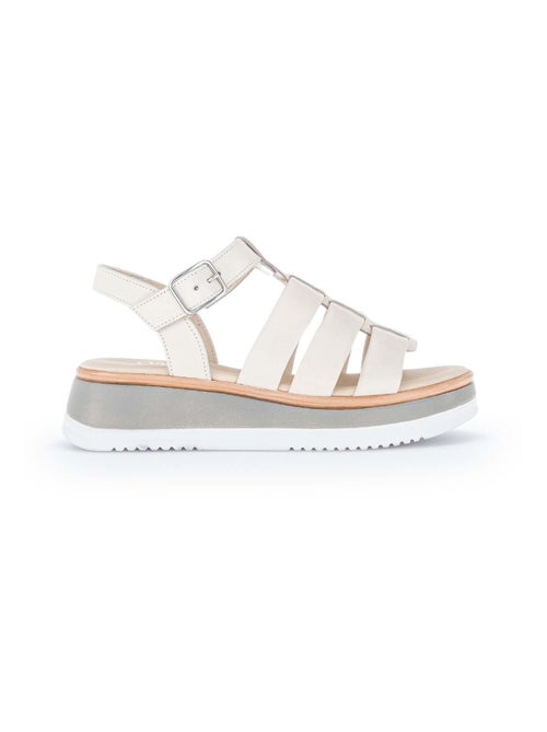 Sandales  en cuir lisse - Kiabi