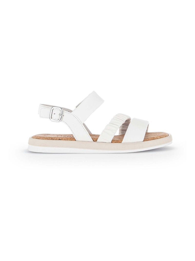 Sandales  en cuir lisse Gabor Blanc - Kiabi