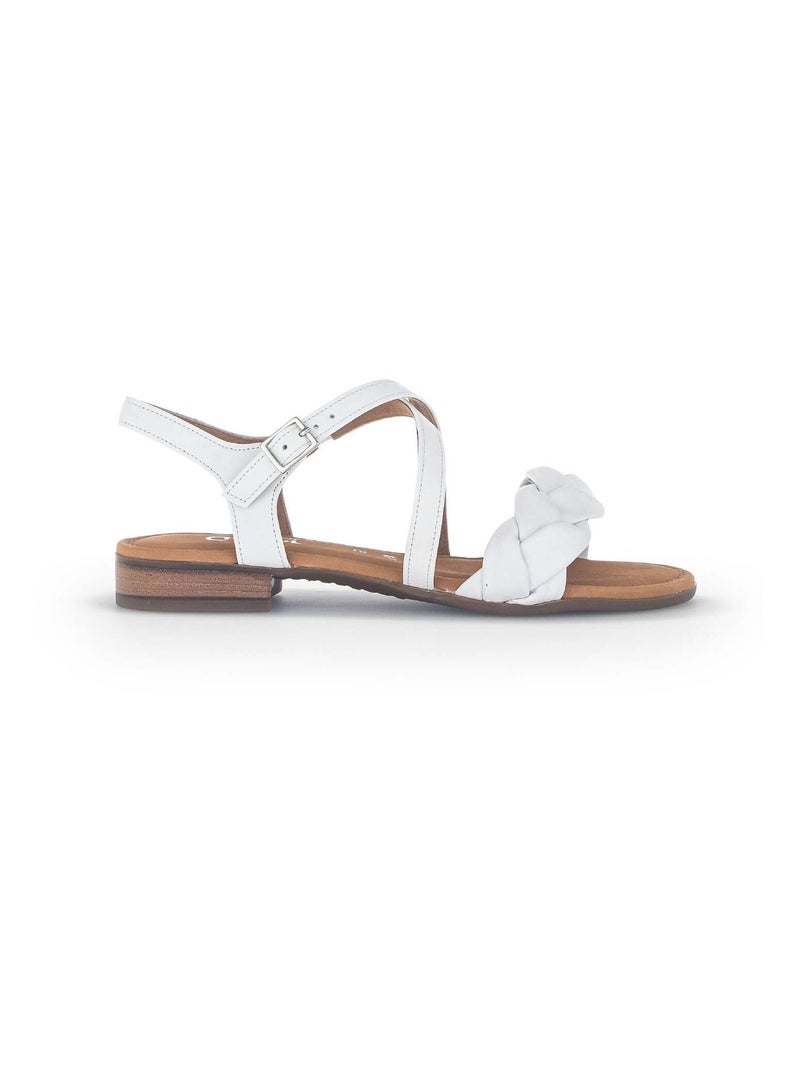 Sandales  en cuir lisse Gabor Blanc - Kiabi