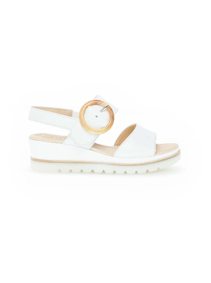 Sandales  en cuir lisse Gabor Blanc - Kiabi