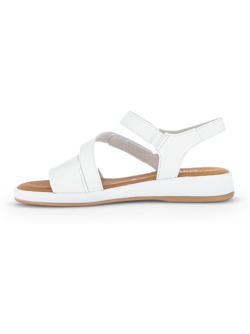 Sandales  en cuir lisse Gabor Blanc - Kiabi