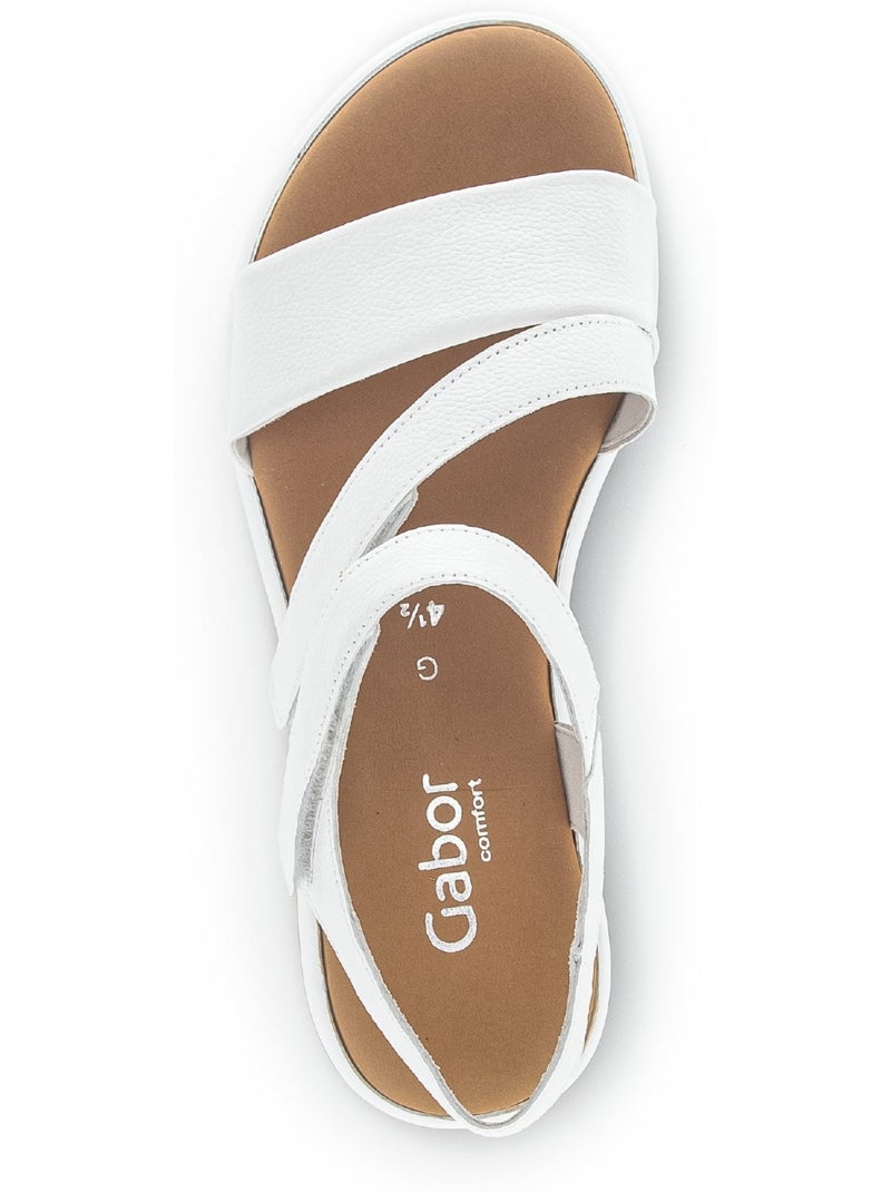 Sandales  en cuir lisse Gabor Blanc - Kiabi