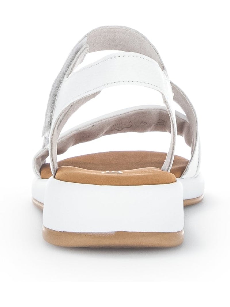 Sandales  en cuir lisse Gabor Blanc - Kiabi