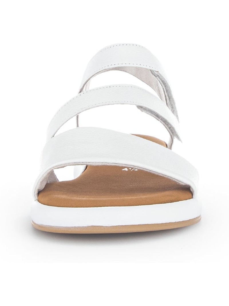 Sandales  en cuir lisse Gabor Blanc - Kiabi