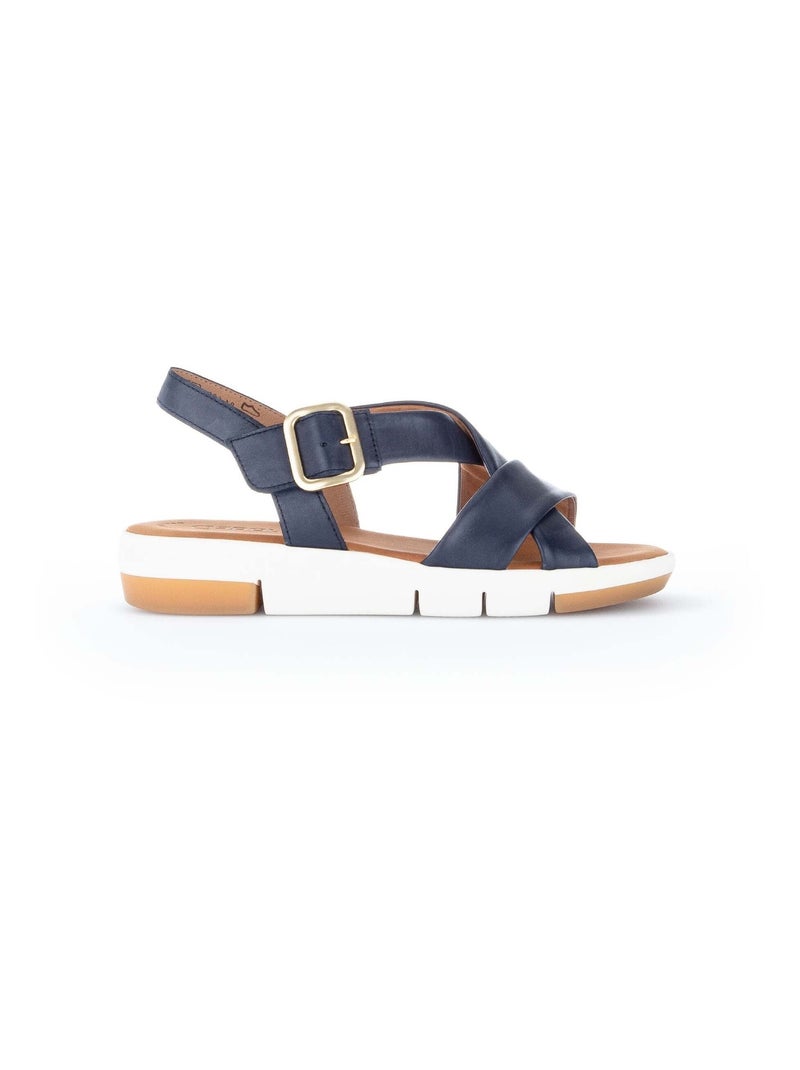 Sandales  en cuir lisse Gabor Bleu marine - Kiabi