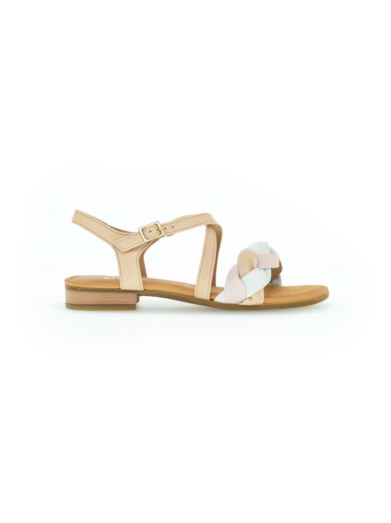 Sandales  en cuir lisse Gabor Marron - Kiabi