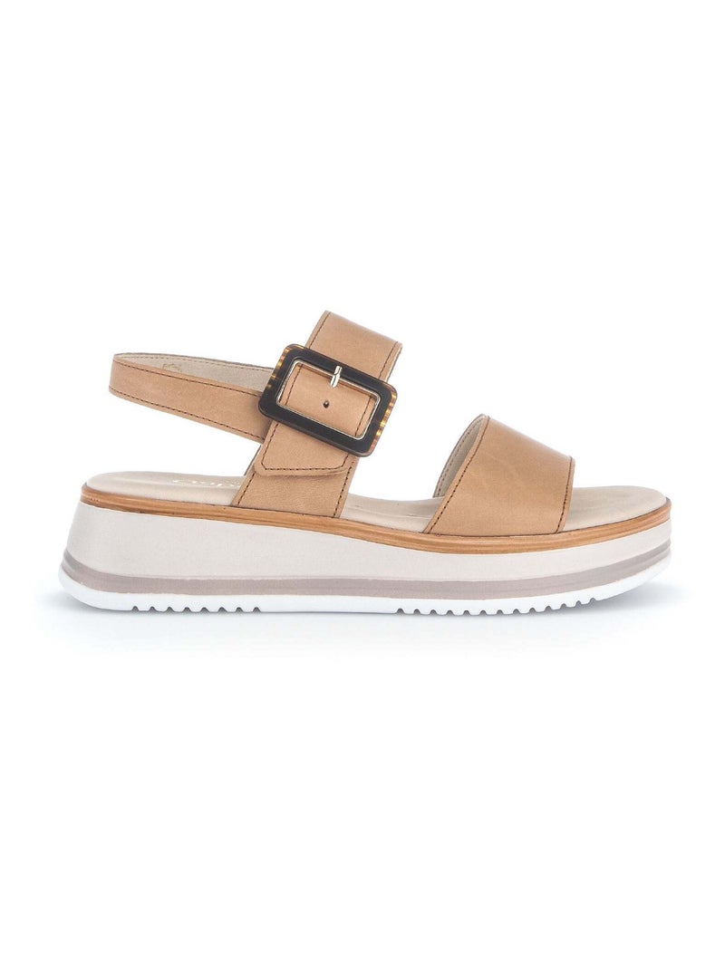 Sandales  en cuir lisse Gabor Marron - Kiabi