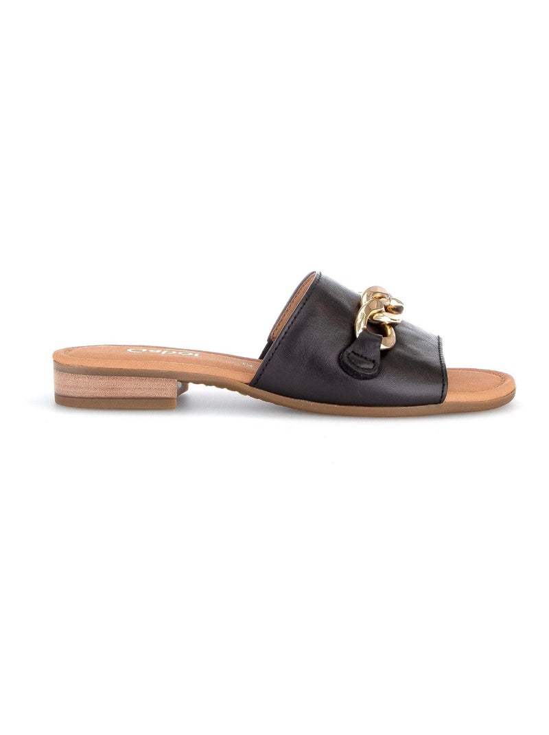 Sandales  en cuir lisse Gabor Noir Noir - Kiabi