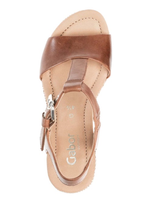 Sandales  en cuir lisse - Kiabi