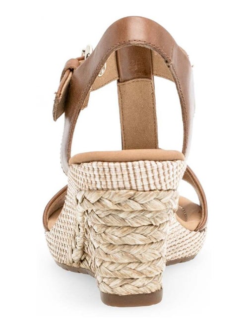 Sandales  en cuir lisse - Kiabi