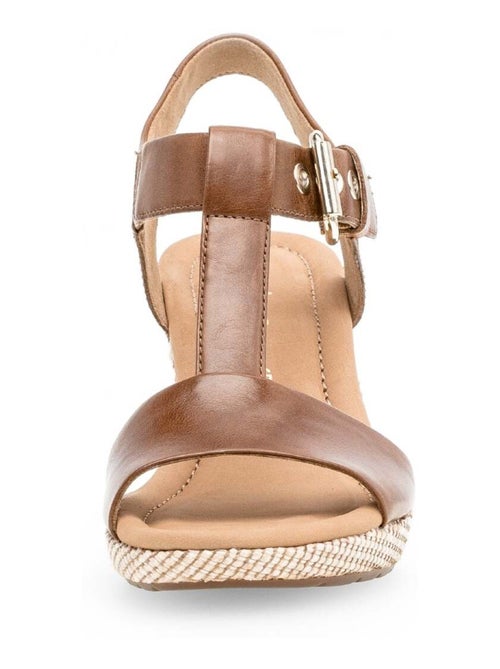 Sandales  en cuir lisse - Kiabi